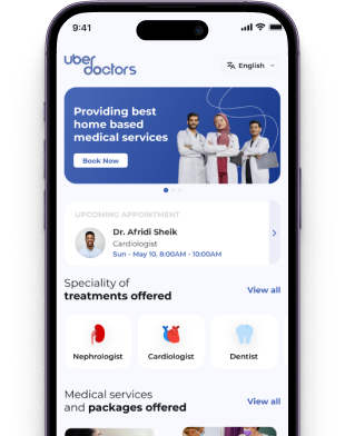 Uber Doctor app screen shoot